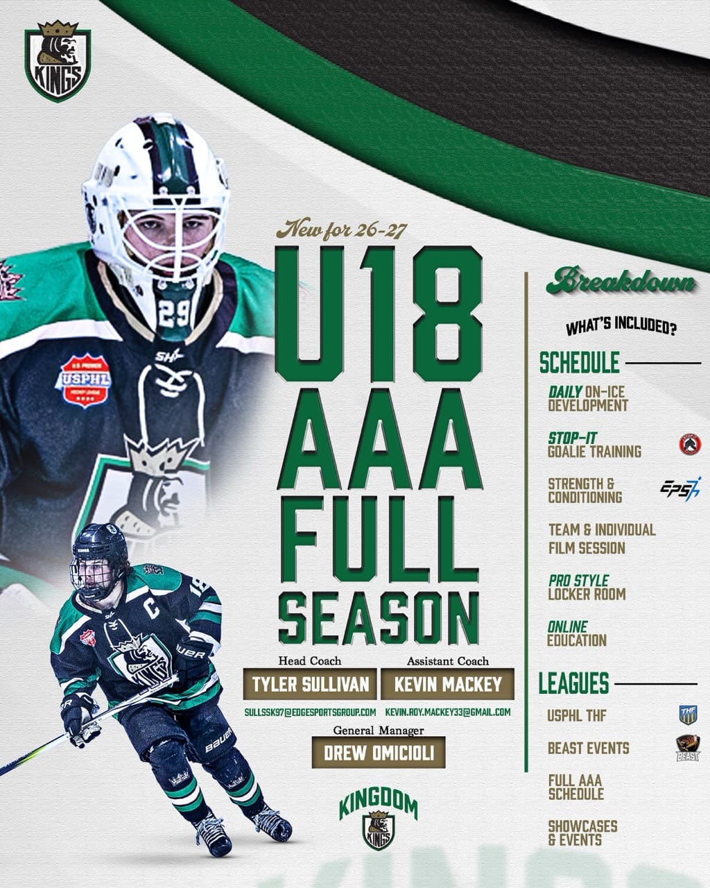 u18 aaa full season kings new Large